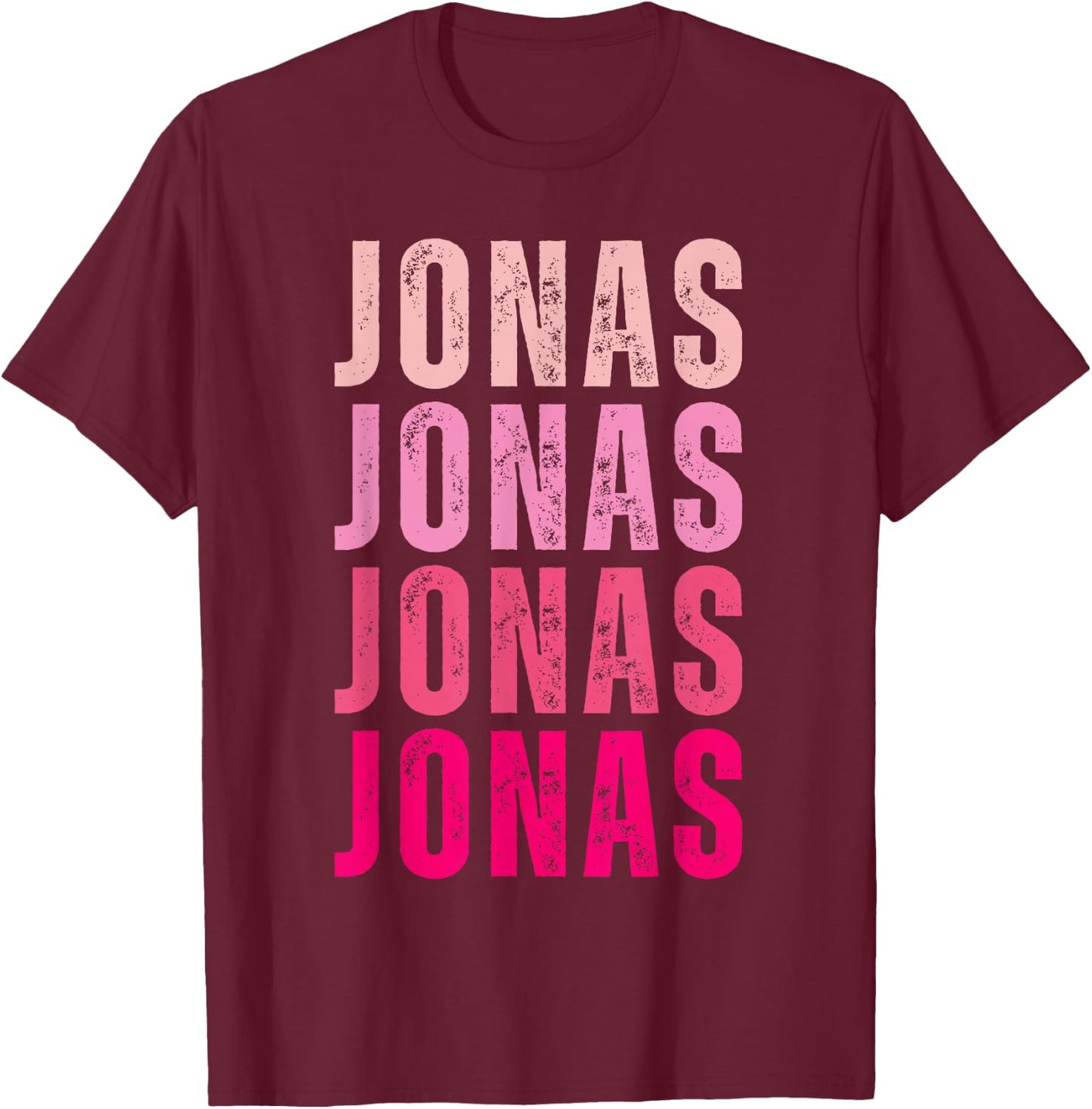 Personalized Name Jonas I Love Jonas T-Shirt - T-Shirt | Maroon