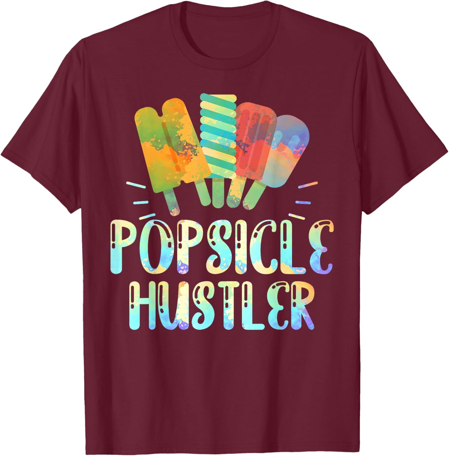 Funny Ice Cream Retro 80s Summer Popsicle Hustler Girls Kids T-Shirt - T-Shirt | Maroon