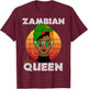 Zambian Queen, African Queen Zambia Flag, Zambia Women Girls T-Shirt - T-Shirt | Maroon