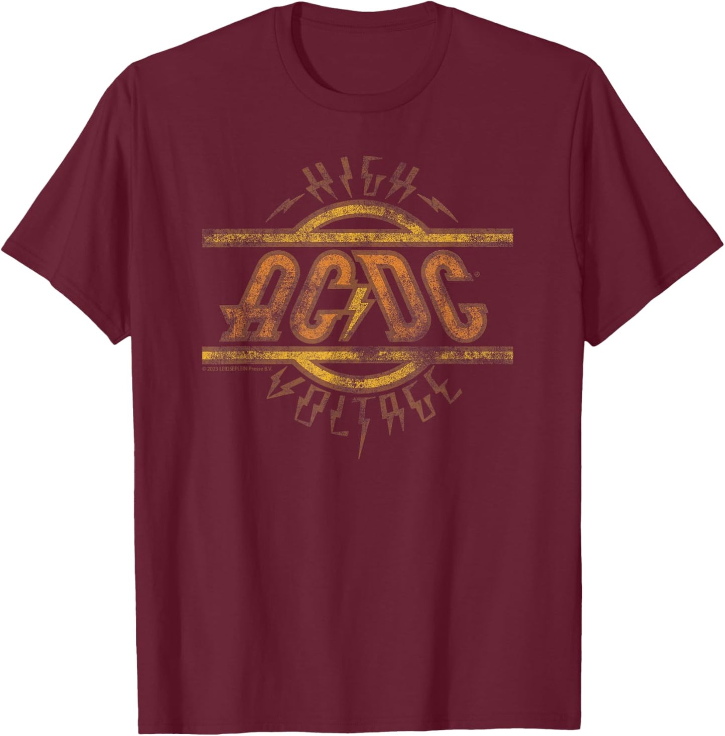 Official AC/DC High Voltage Rock Music Band Classic Logo T-Shirt - T-Shirt | Maroon