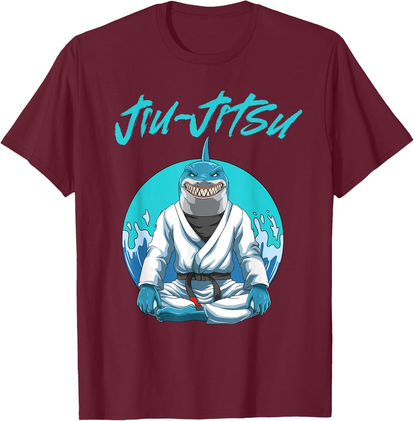 The Ground Is My Ocean Jiu Jitsu Shark T-Shirt - T-Shirt | Maroon
