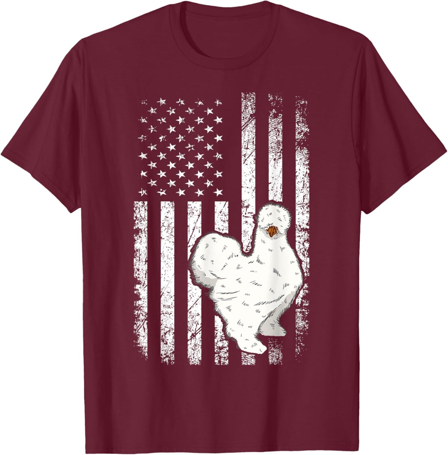 Silkie Chicken Pet Farmer Poulet Chinese Silk Chicken Farm T-Shirt - T-Shirt | Maroon