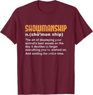 Showmanship Definition Livestock Showing Fair Show Grunge T-Shirt - T-Shirt | Maroon