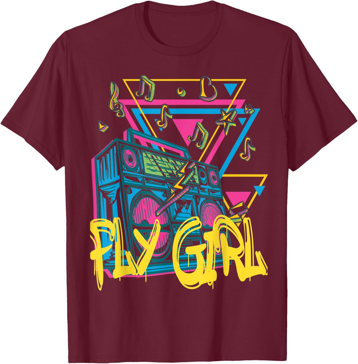 Fly Girl 80s 90s B-Girl Old School Hip Hop T-Shirt - T-Shirt | Maroon