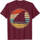 Cute Shark Fin Graphic Retro Vintage 70s 80s Shark Lover Fun T-Shirt - T-Shirt | Maroon