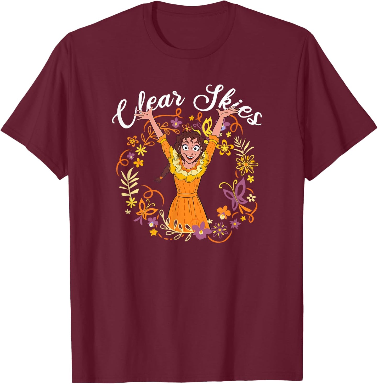 Disney Encanto Pepa Clear Skies Floral T-Shirt - T-Shirt | Maroon