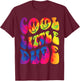 Cool Little Dude Retro Funny Tie Dye Outfit For Boys T-Shirt - T-Shirt | Maroon