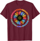 World Peace Supporter Sunflower Floral Outfit Kindness Peace Equality Love Hope Diversity Human Rights Black Floral Sunflower Pattern T-Shirt - T-Shirt | Maroon