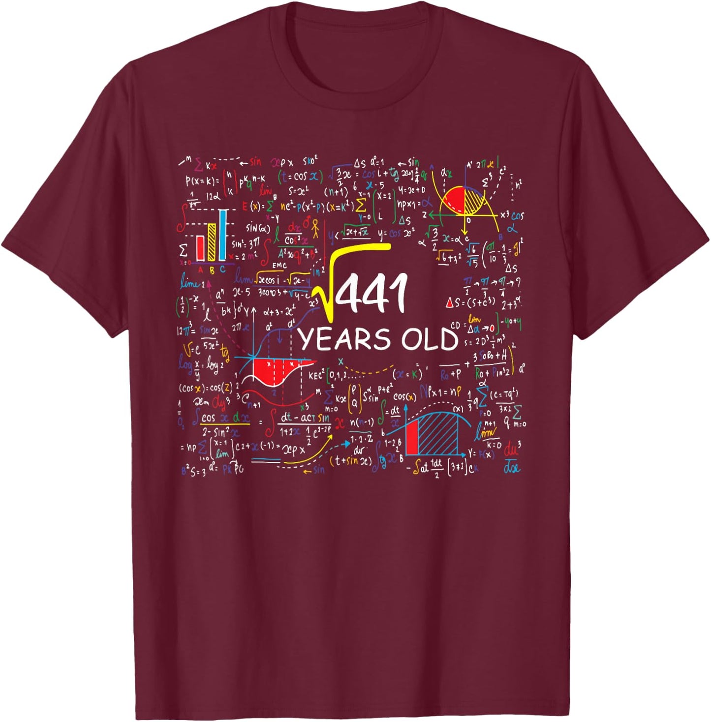 21st Birthday - Root of 441-21 Years Old T-Shirt - T-Shirt | Maroon