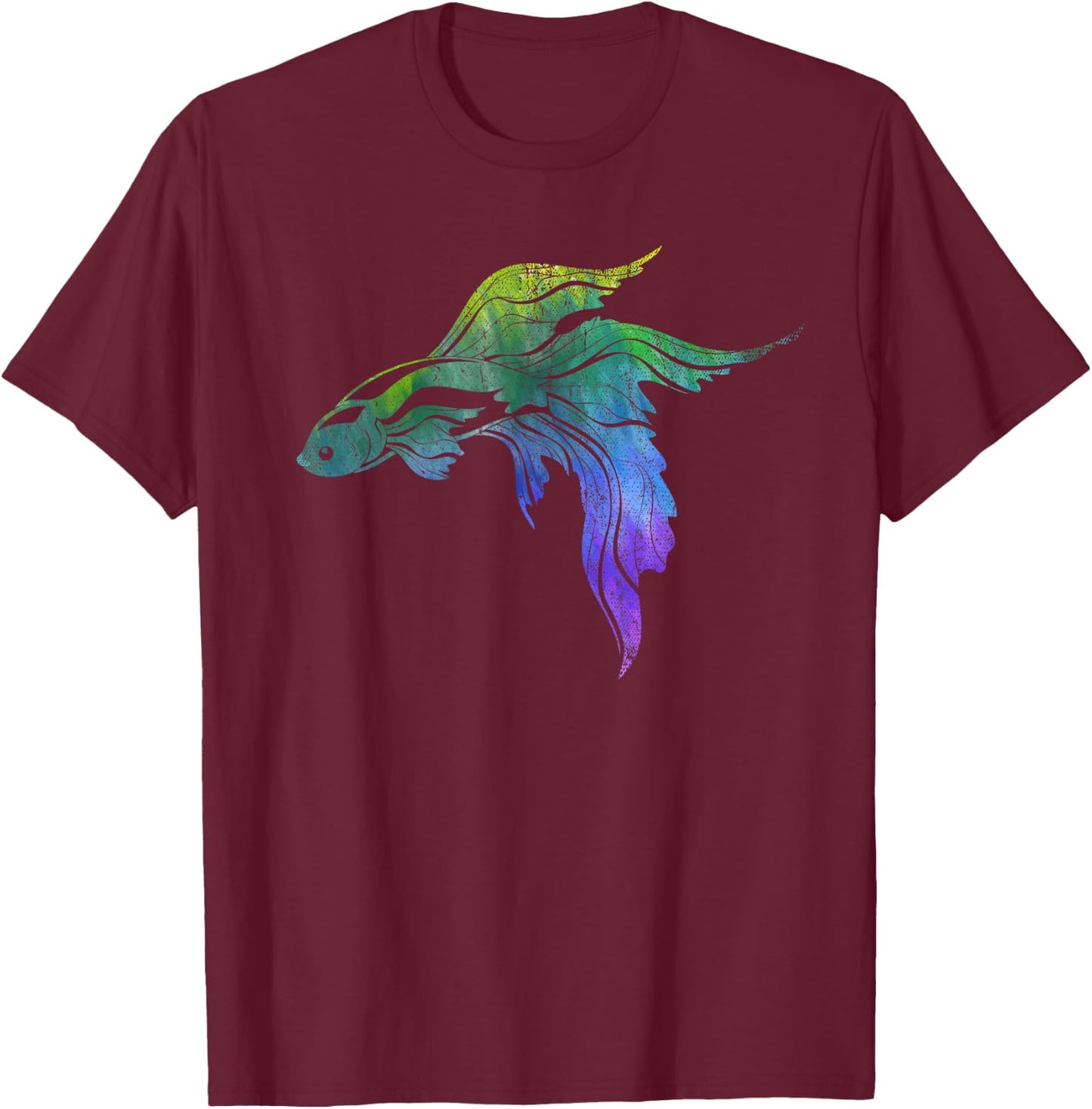 Aquarium Owner Siamese Fighting Fish Colorful Betta Fish T-Shirt - T-Shirt | Maroon