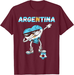 Argentinian Soccer Team Heart Sun Of May Argentina Flag T-Shirt - T-Shirt | Maroon