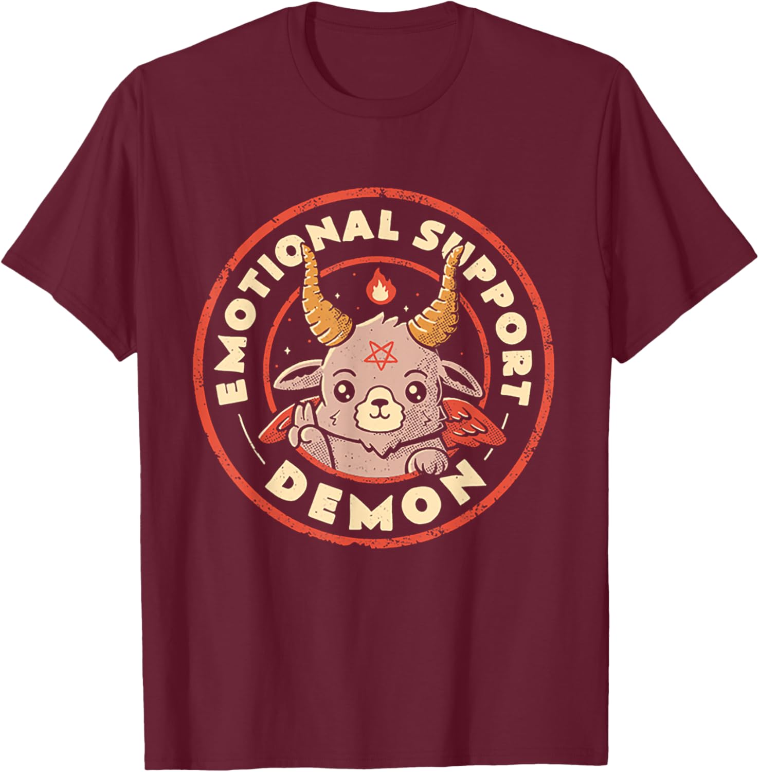 Emotional Support Demon T-Shirt - T-Shirt | Maroon