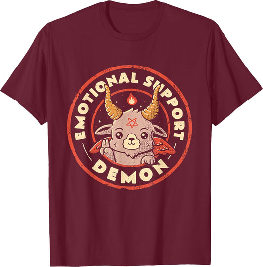 Emotional Support Demon T-Shirt - T-Shirt | Maroon