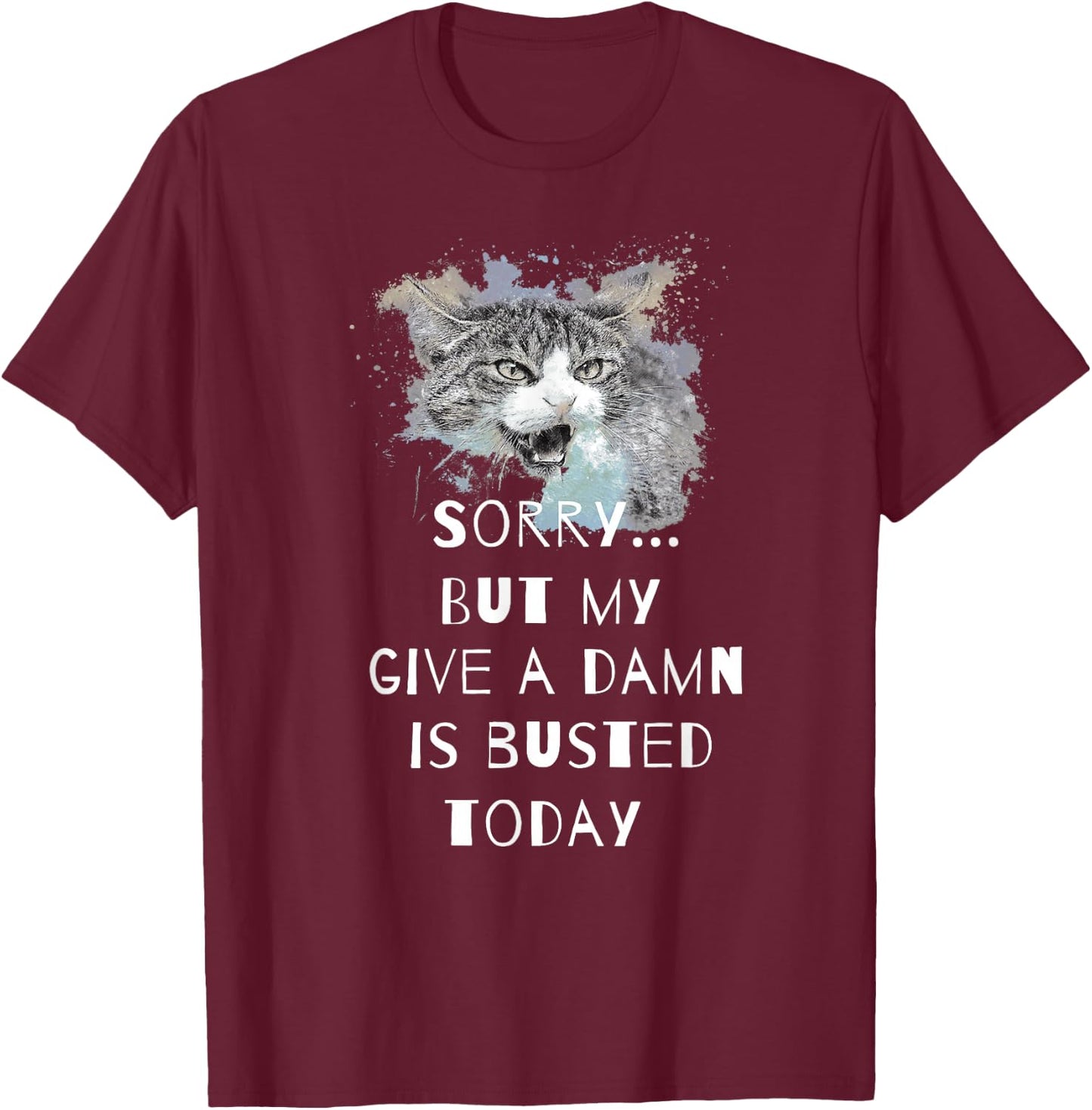Sorry...but my give a damn is busted today T-Shirt - T-Shirt | Maroon
