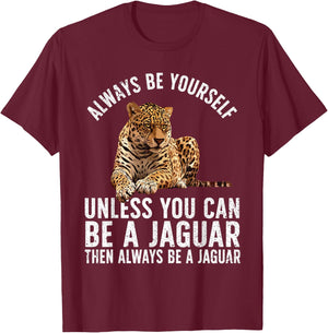 Cool Jaguar Art Women Safari Animal Leopard Jaguars T-Shirt - T-Shirt | Maroon