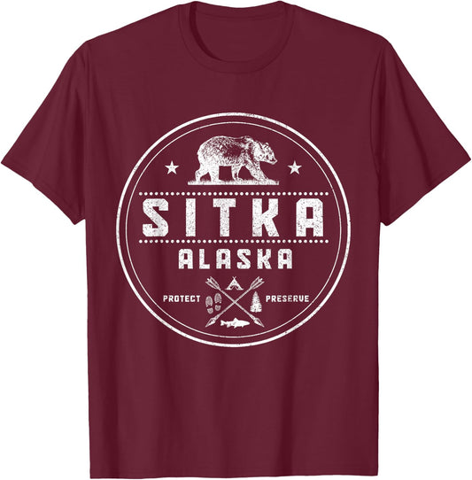 Sitka Alaska Preserve & Protect Bear Outdoor T-Shirt - T-Shirt | Maroon