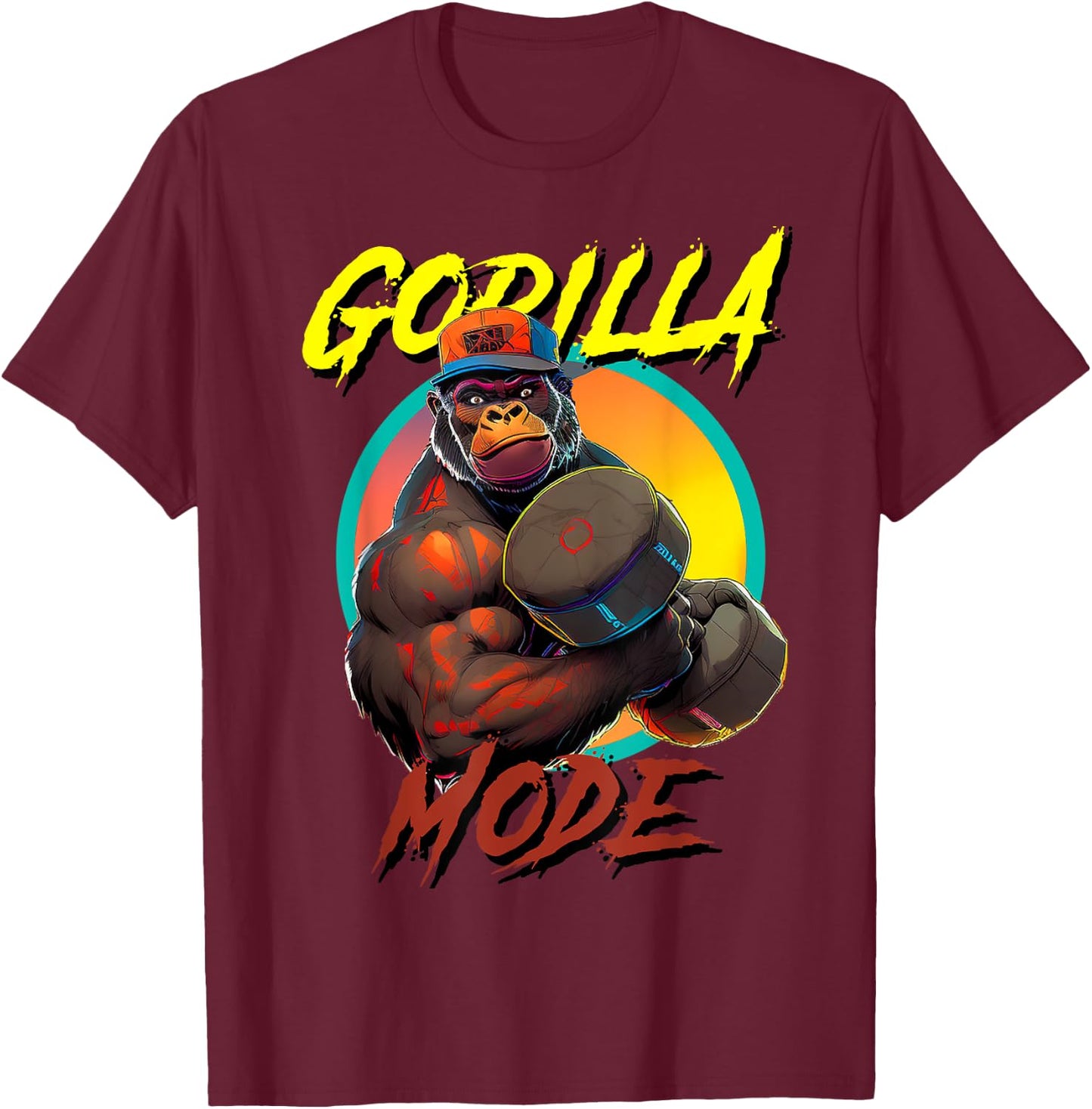 Bodybuilding Gorilla Mode workout T-Shirt - T-Shirt | Maroon