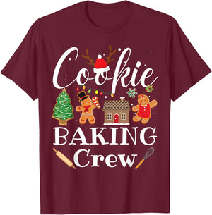 Christmas Cookie Baking Crew Family Baking Team Funny Cookie T-Shirt - T-Shirt | Maroon