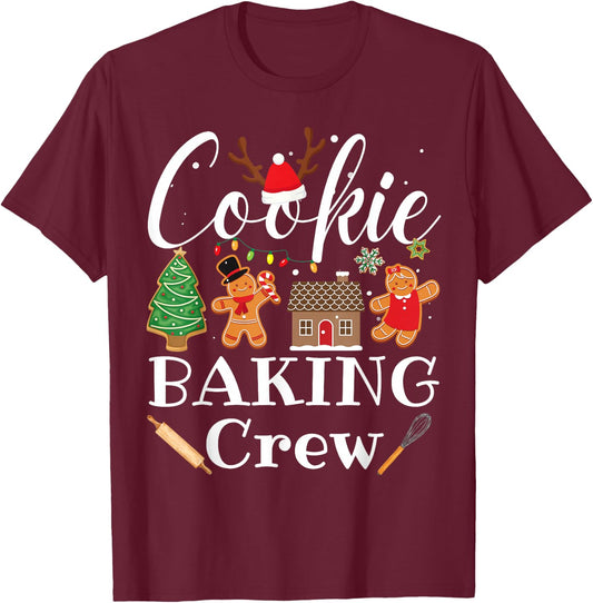 Christmas Cookie Baking Crew Family Baking Team Funny Cookie T-Shirt - T-Shirt | Maroon