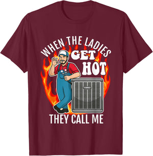 Funny HVAC Technician Air Conditioning Engineer Tech T-Shirt - T-Shirt | Maroon