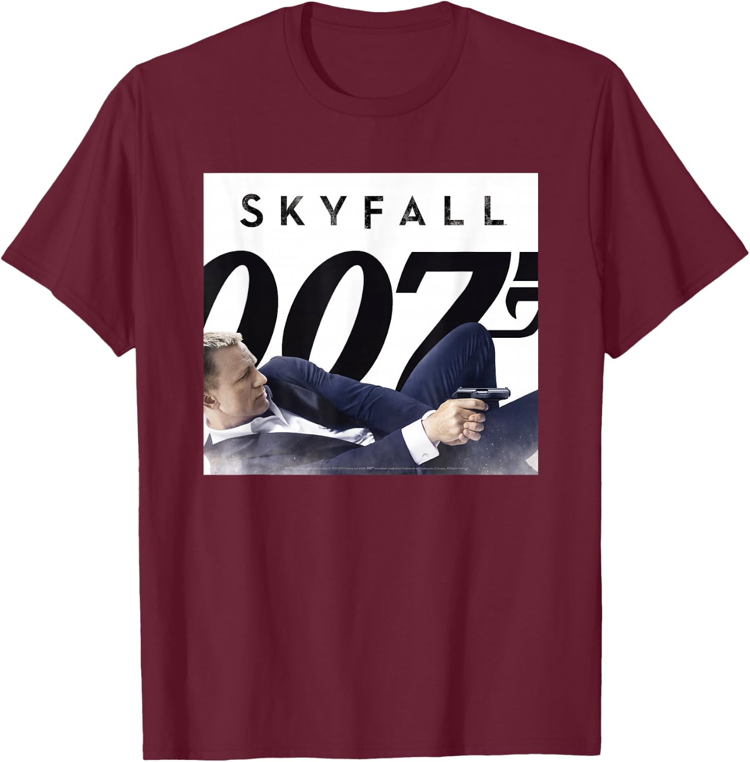 Official James Bond 007 Skyfall T-Shirt - T-Shirt | Maroon