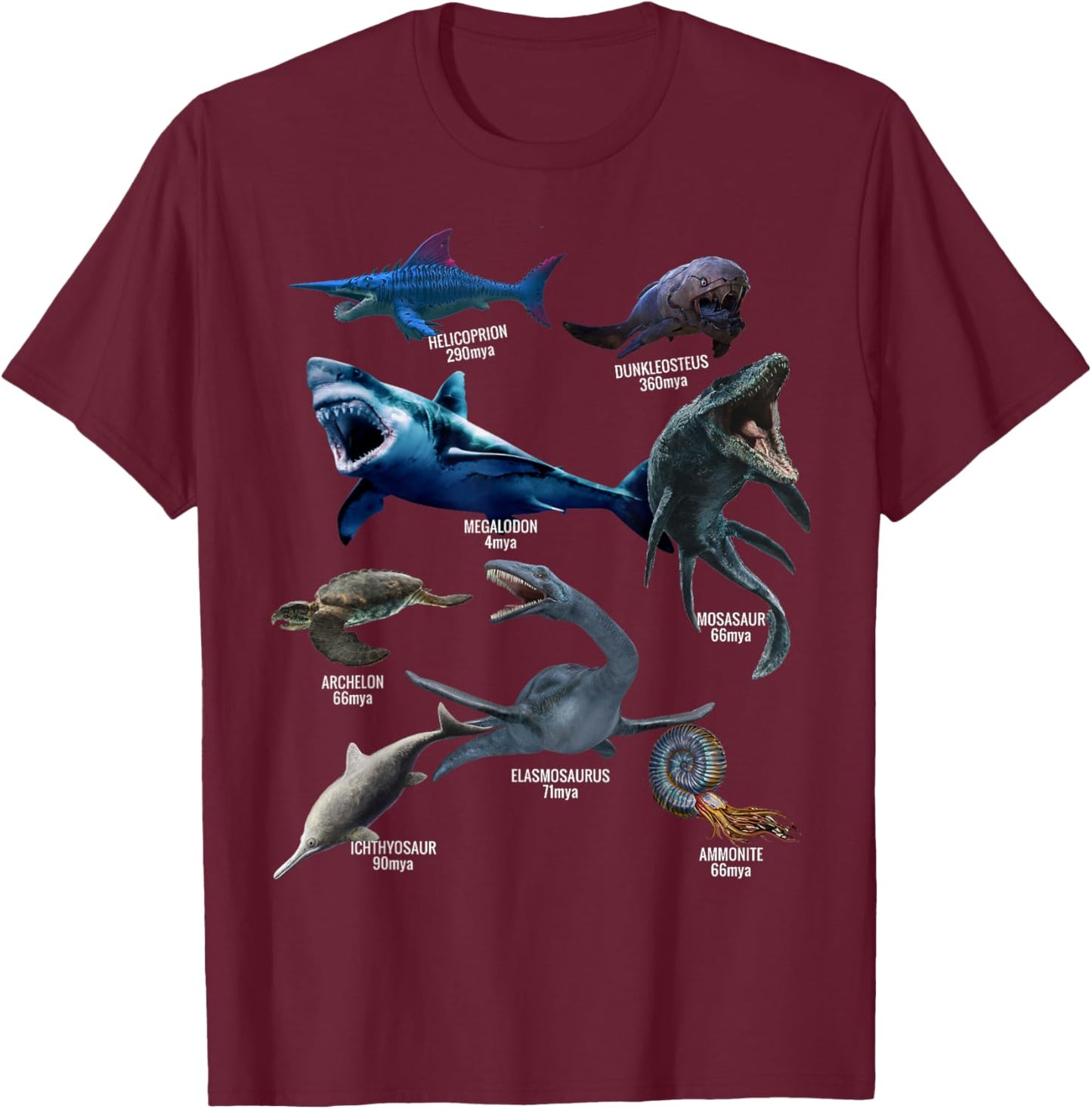 Megalodon Paleontologist Prehistoric Shark Lovers Monster T-Shirt - T-Shirt | Maroon