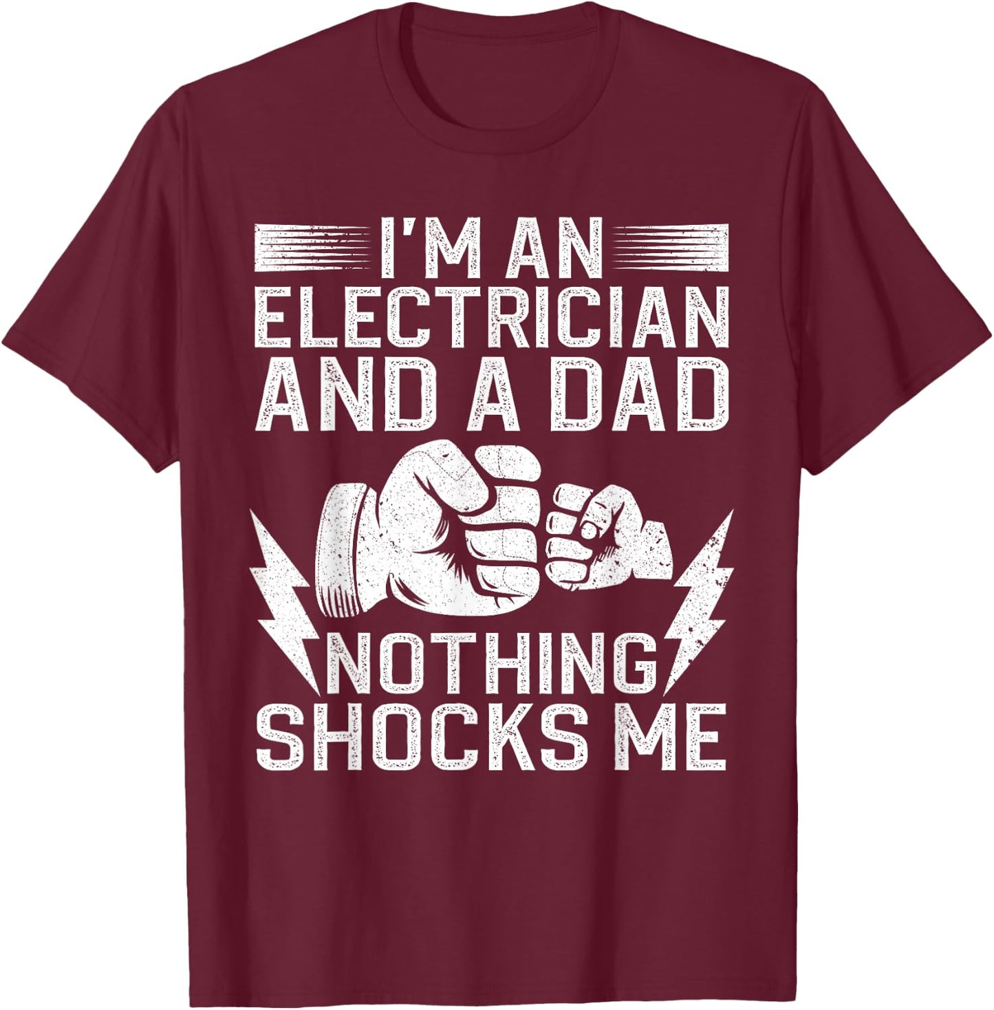 Funny Electrician Design Daddy Electrical Engineers T-Shirt - T-Shirt | Maroon