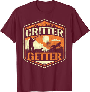 Critter Getter Hunter Hunting Squirrels Pest Control Gift T-Shirt - T-Shirt | Maroon