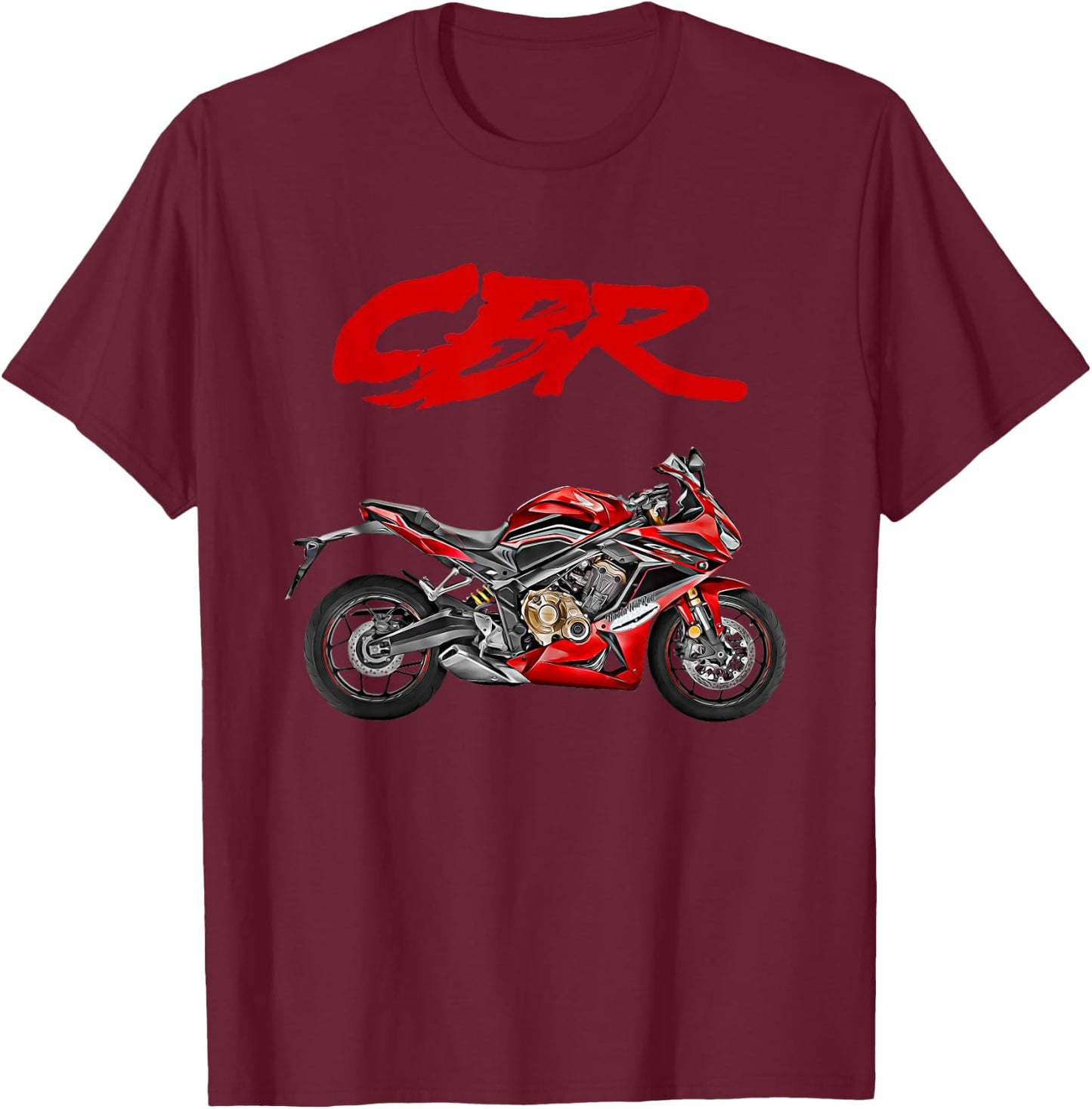 CBR Motorcycle, Motorcycle, Road Racing, Biker, Sports Bike, CBR T-Shirt - T-Shirt | Maroon