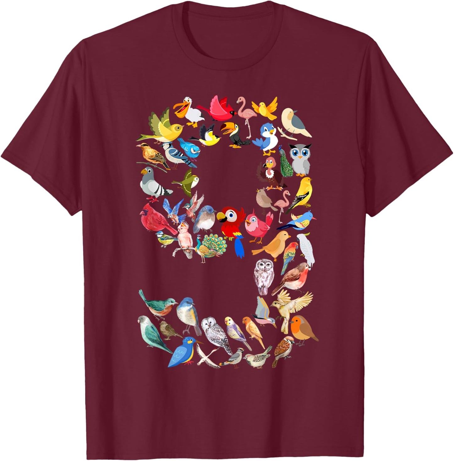 Kids 9th Birthday Birds Themed 9 Year Old Boys Bird Lover T-Shirt - T-Shirt | Maroon