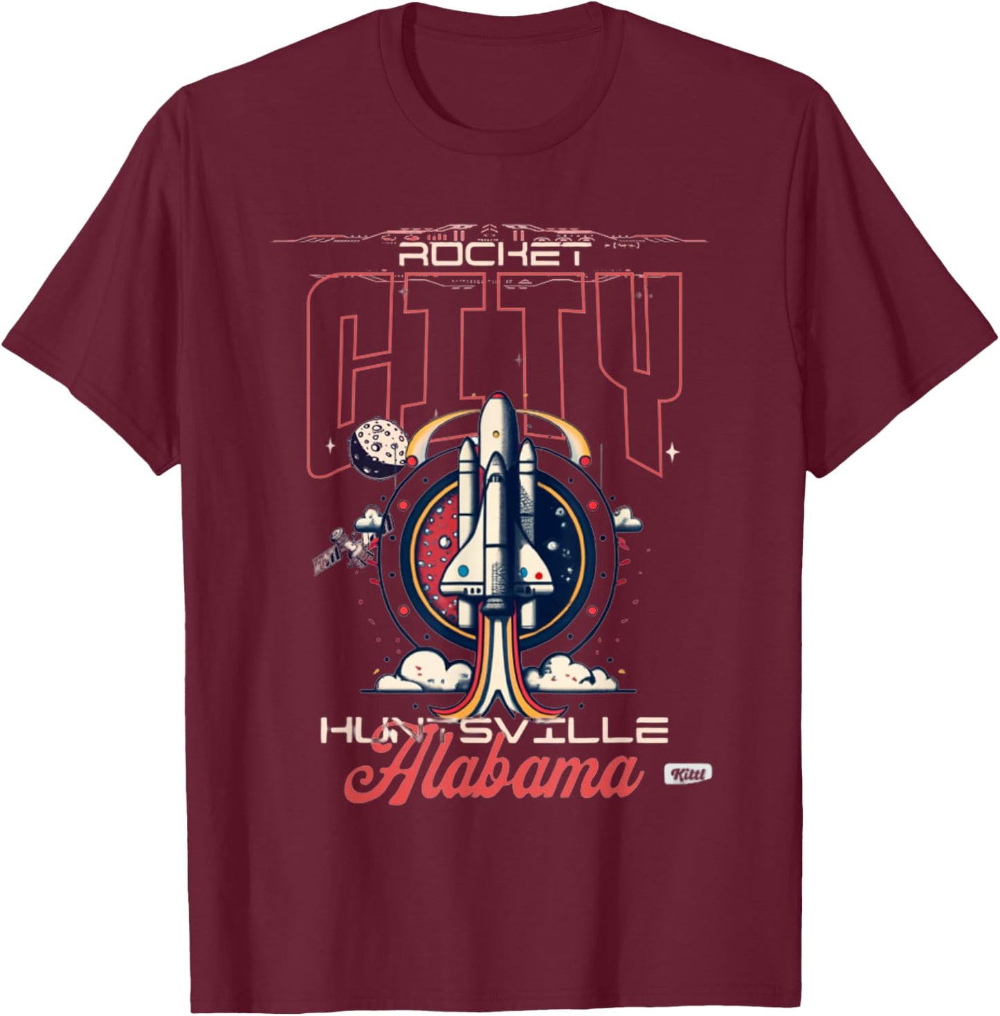 Apollo 11 Huntsville, Alabama Mission T-Shirt - T-Shirt | Maroon