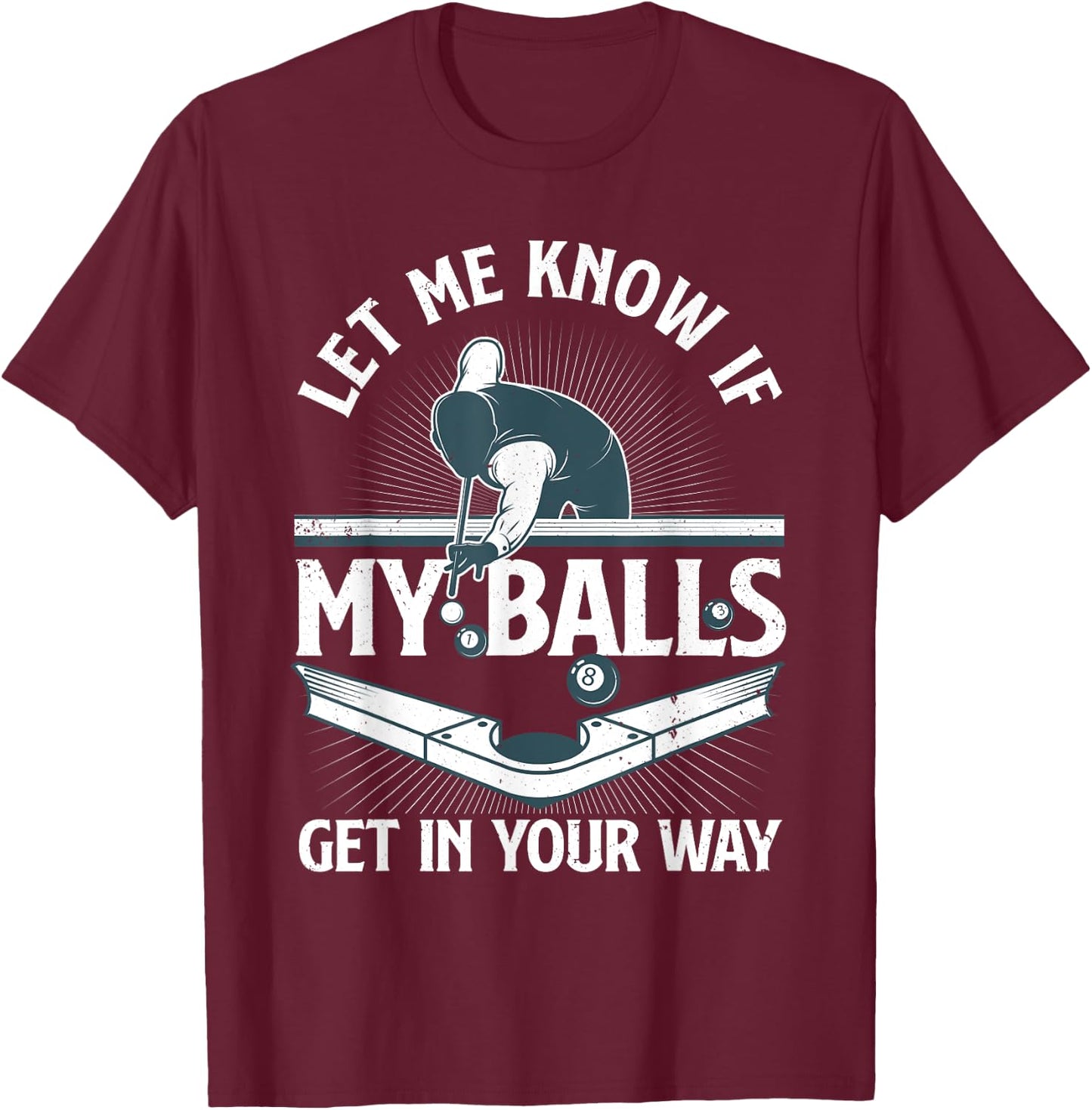 Funny Billiards Design Women Billiard Pool Player T-Shirt - T-Shirt | Maroon