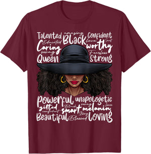 African Black History African American Ladies Juneteenth T-Shirt - T-Shirt | Maroon