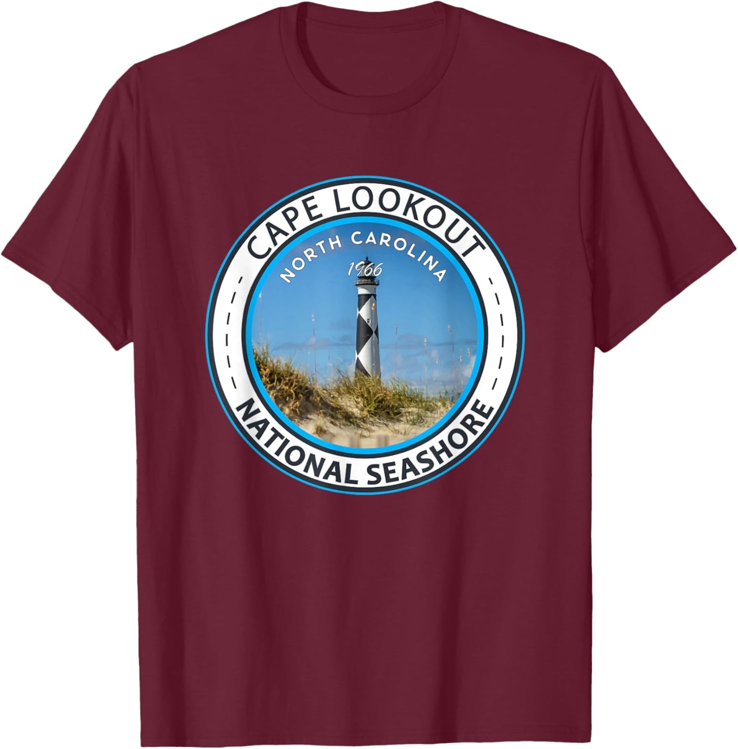 Cape Lookout National Seashore North Carolina Vintage T-Shirt - T-Shirt | Maroon