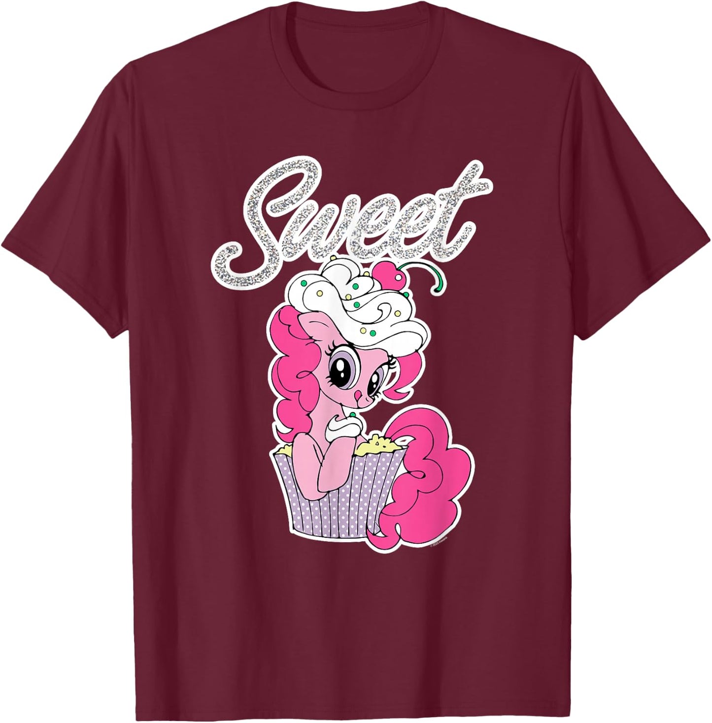 My Little Pony: Friendship is Magic Pinkie Pie Cupcake Logo T-Shirt - T-Shirt | Maroon