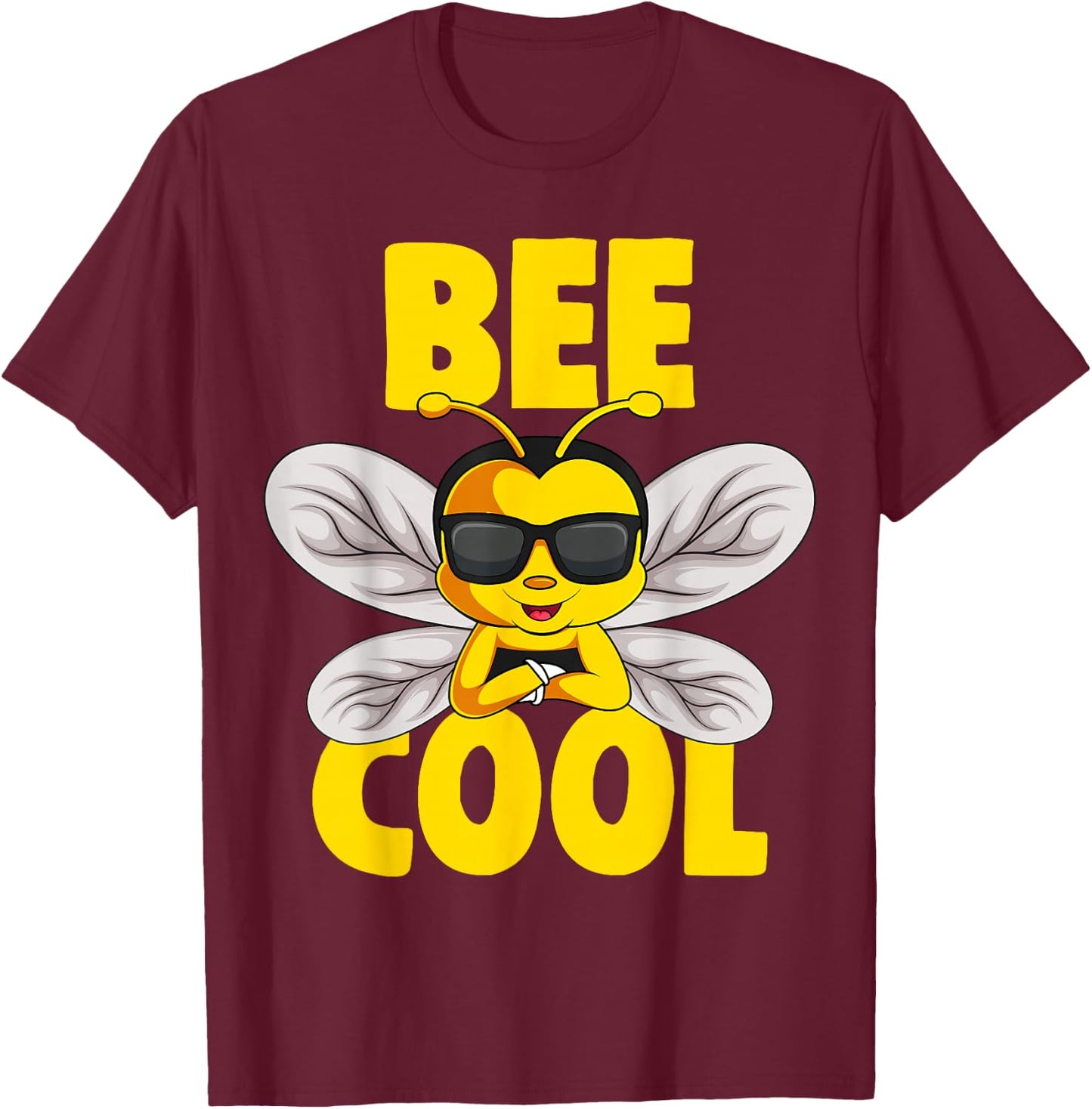 Bee Cool Kids Boys Girls Bee T-Shirt - T-Shirt | Maroon