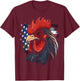 Chicken USA Flag design for Patriotic Farmer T-Shirt - T-Shirt | Maroon