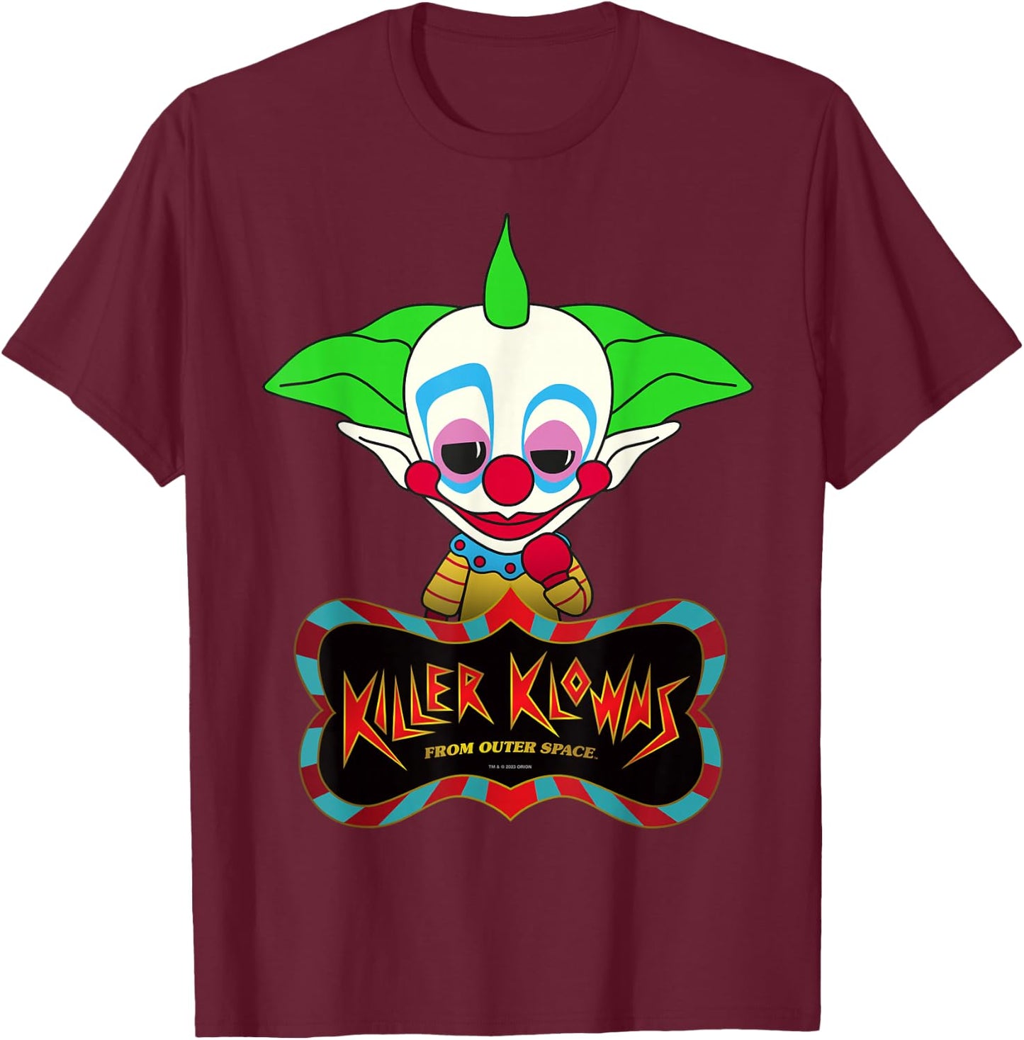 Killer Klowns from Outer Space Chibi Style Shorty T-Shirt - T-Shirt | Maroon