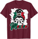 Soccer Mexico Messy Bun Mexican Flag Football Girls Women T-Shirt - T-Shirt | Maroon