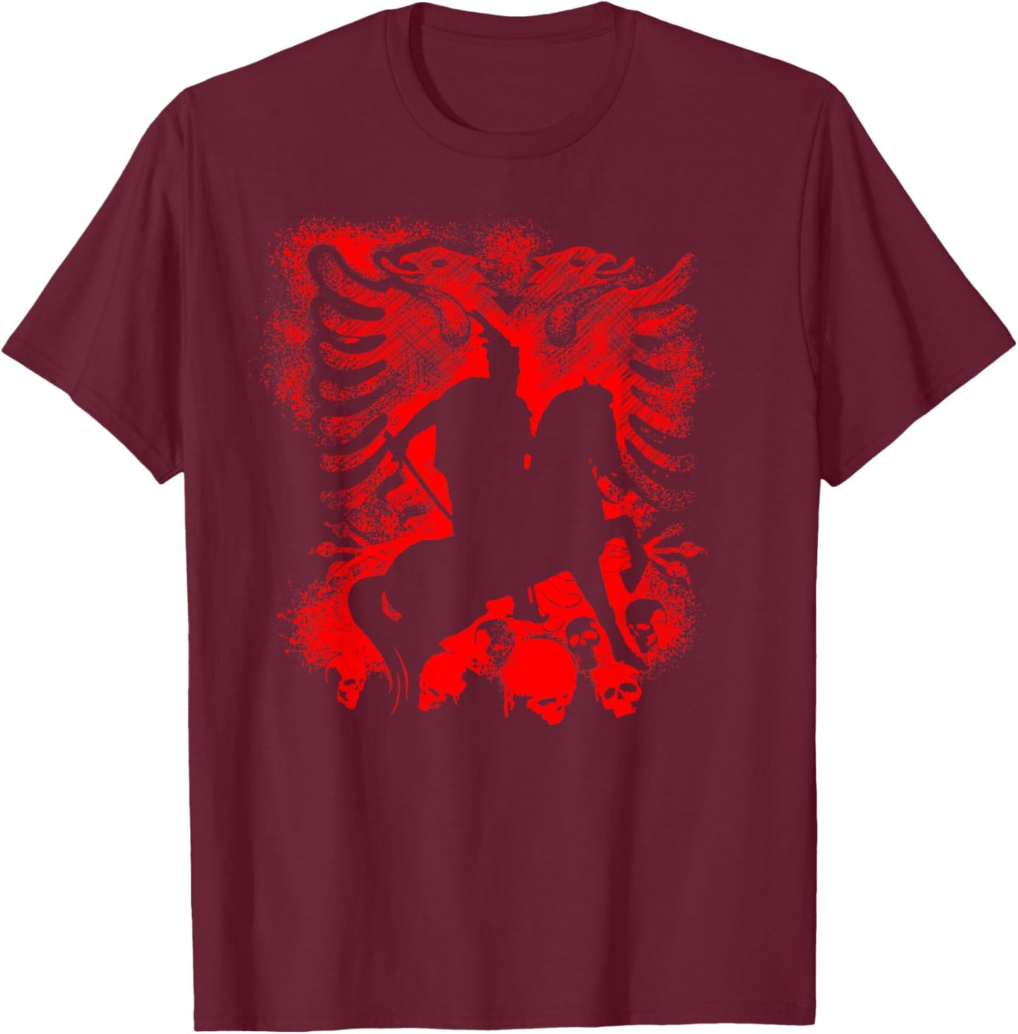 Skanderbeg Albania and Kosovo flag for proud Albanians T-Shirt - T-Shirt | Maroon
