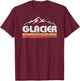 Vintage Glacier National Park Retro Mountain Souvenir Nature T-Shirt - T-Shirt | Maroon