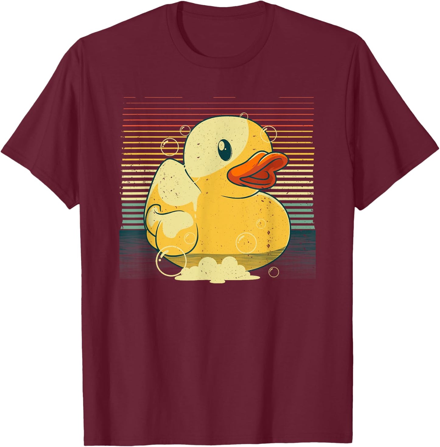 Vintage Rubber Duck Art For Kid Men Women Rubber Ducky Lover T-Shirt - T-Shirt | Maroon
