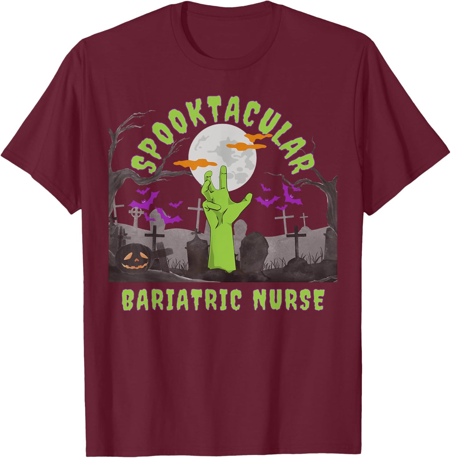 Spooktacular Nurses Love Halloween Fall Nurse Professional T-Shirt - T-Shirt | Maroon