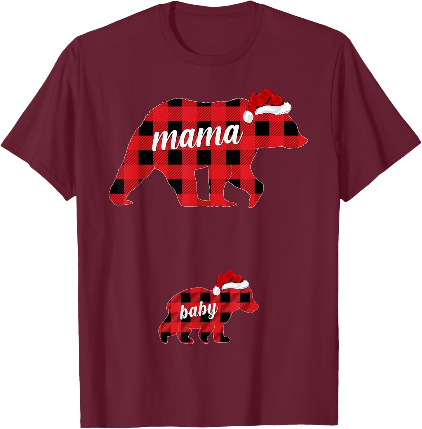 Pregnant Women Mama Bear Pregnancy Christmas Pajamas T-Shirt - T-Shirt | Maroon