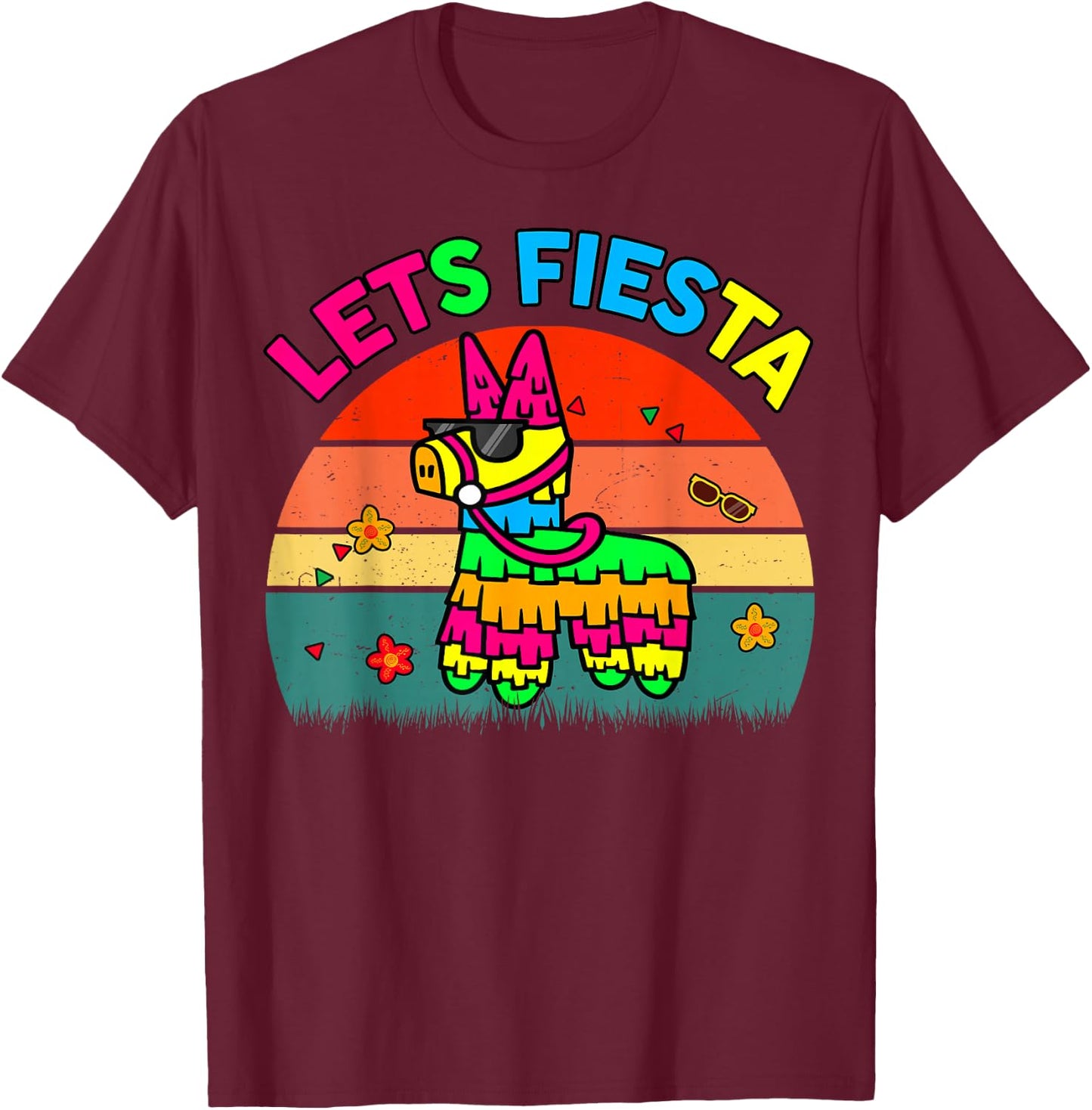 Pinata Cinco De Mayo Shirt Lets Fiesta Funny Mexican Boy Kid T-Shirt - T-Shirt | Maroon
