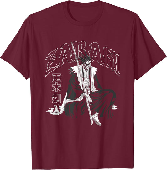 Bleach Zabaki Gothic Print Anime T-Shirt - T-Shirt | Maroon