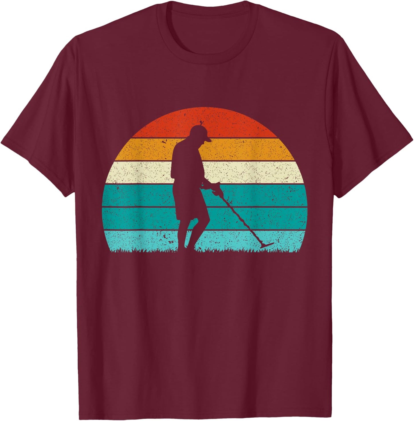 Metal Detecting Sunset T-Shirt - T-Shirt | Maroon