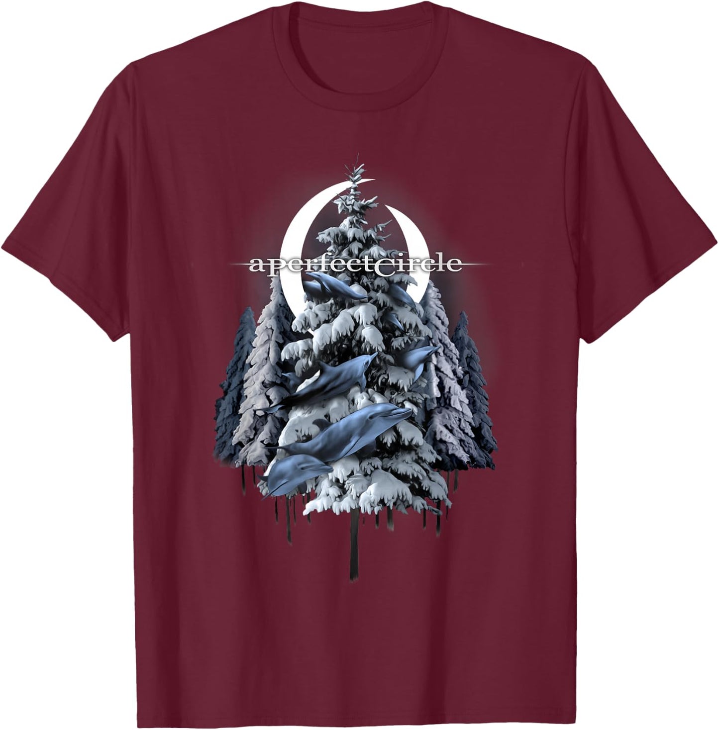 A Perfect Circle Frosty Dolphins T-Shirt - T-Shirt | Maroon
