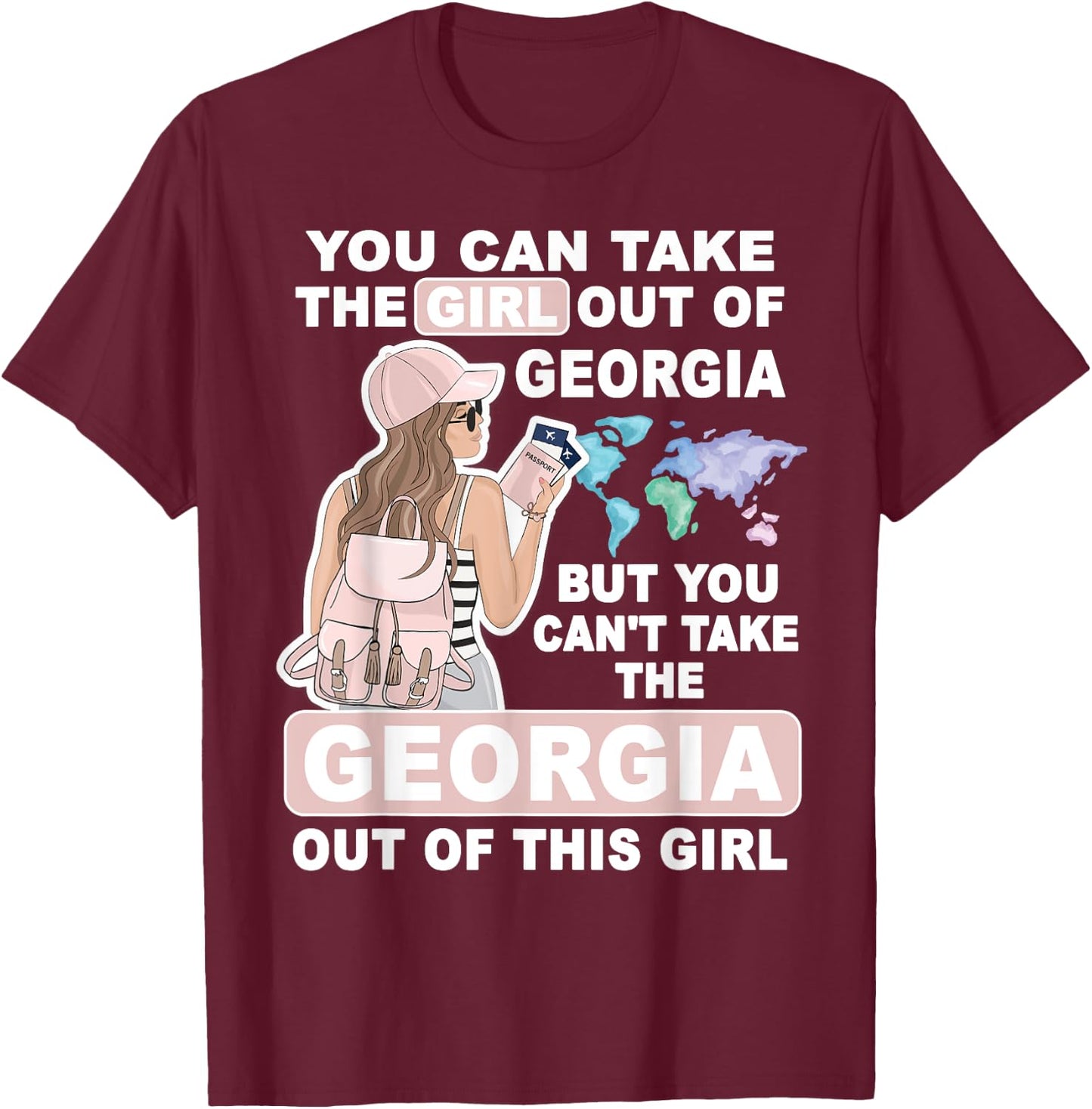 Cool Girl from Georgia - Proud Georgia Girl T-Shirt - T-Shirt | Maroon