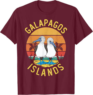 Seabirds Blue-footed Booby Bird Galapagos Island T-Shirt - T-Shirt | Maroon